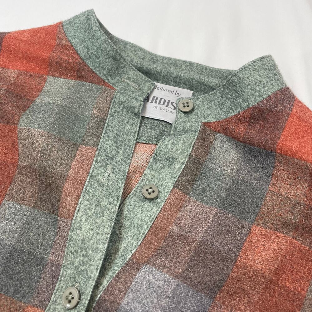 Nardis Vintage Plaid Wool Blend Button Up Shirt Jacket Brown Gray Women’s M - Picture 7 of 7